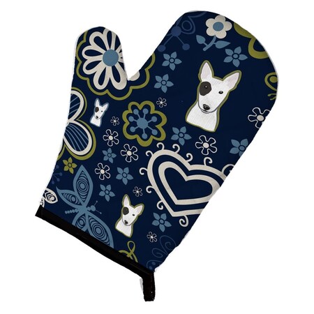 Carolines Treasures Blue Flowers Bull Terrier Oven Mitt BB5060OVMT